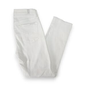 7 For All Mankind Roxanne Ankle Jeans 25x26 White Slim Fit Stretch Designer